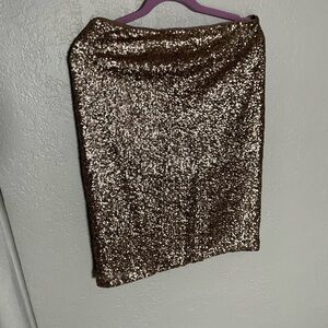 Ann Taylor Bronze Sequin Pencil Skirt